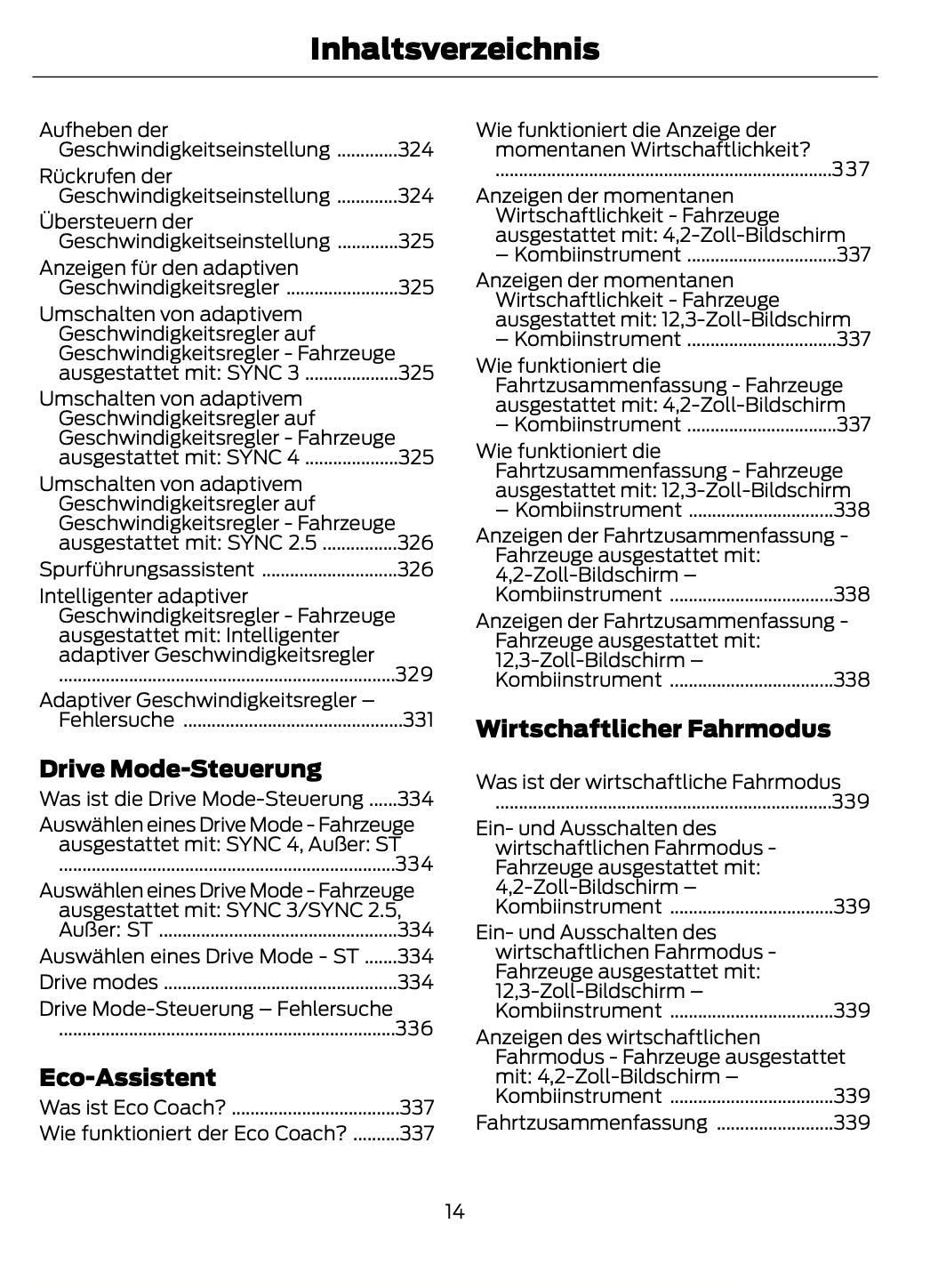 2023-2024 Ford Focus Owner's Manual | German