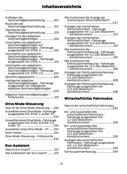 2023-2024 Ford Focus Owner's Manual | German