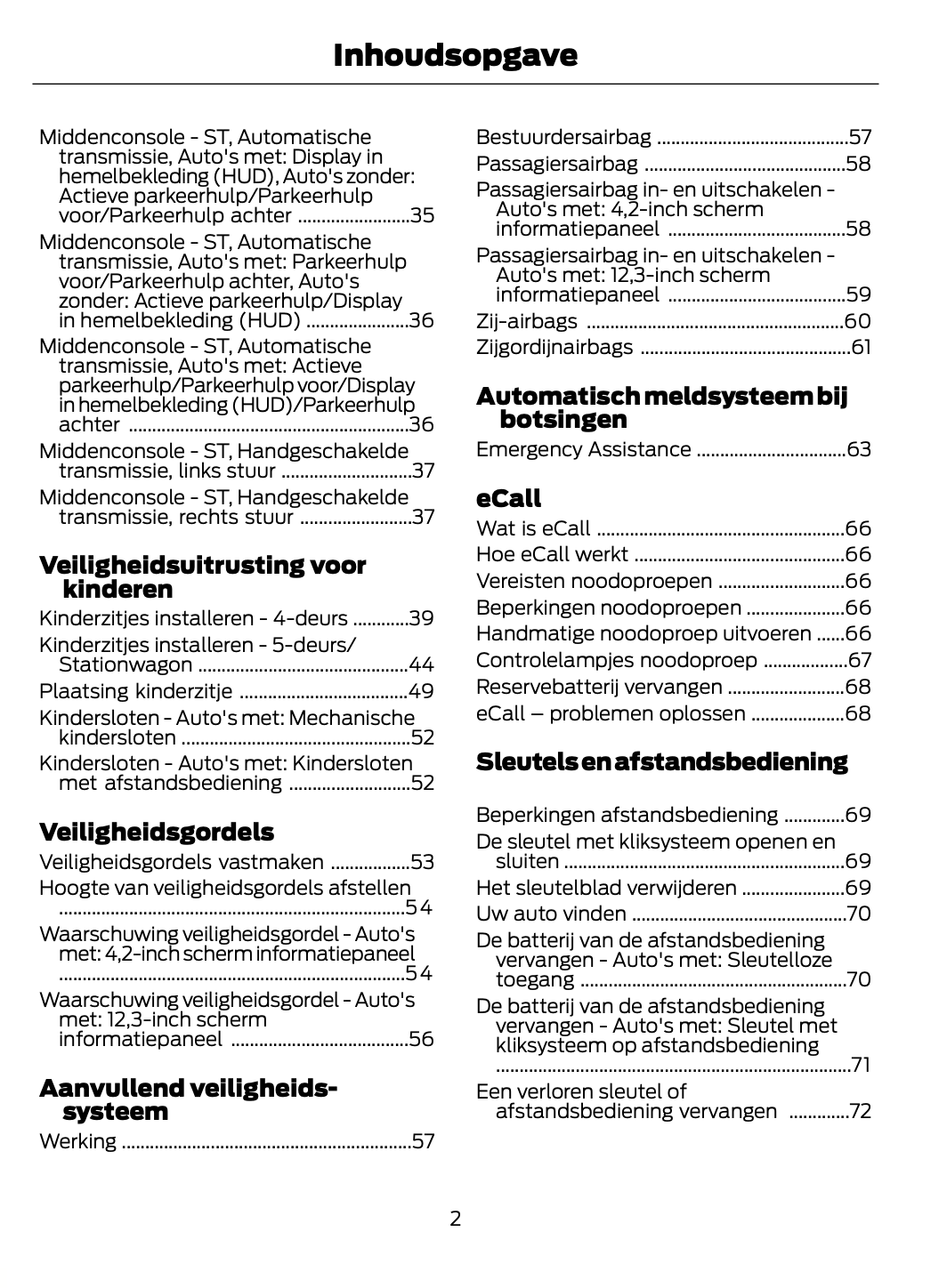 2021 Ford Focus Owner's Manual | Dutch