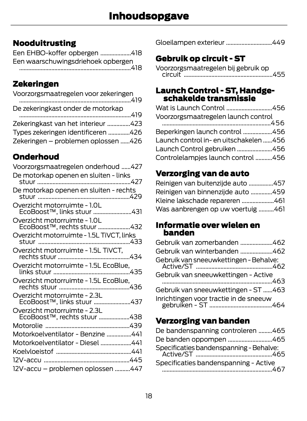 2023-2024 Ford Focus Owner's Manual | Dutch