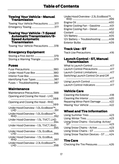 2023-2024 Ford Focus Owner's Manual | English