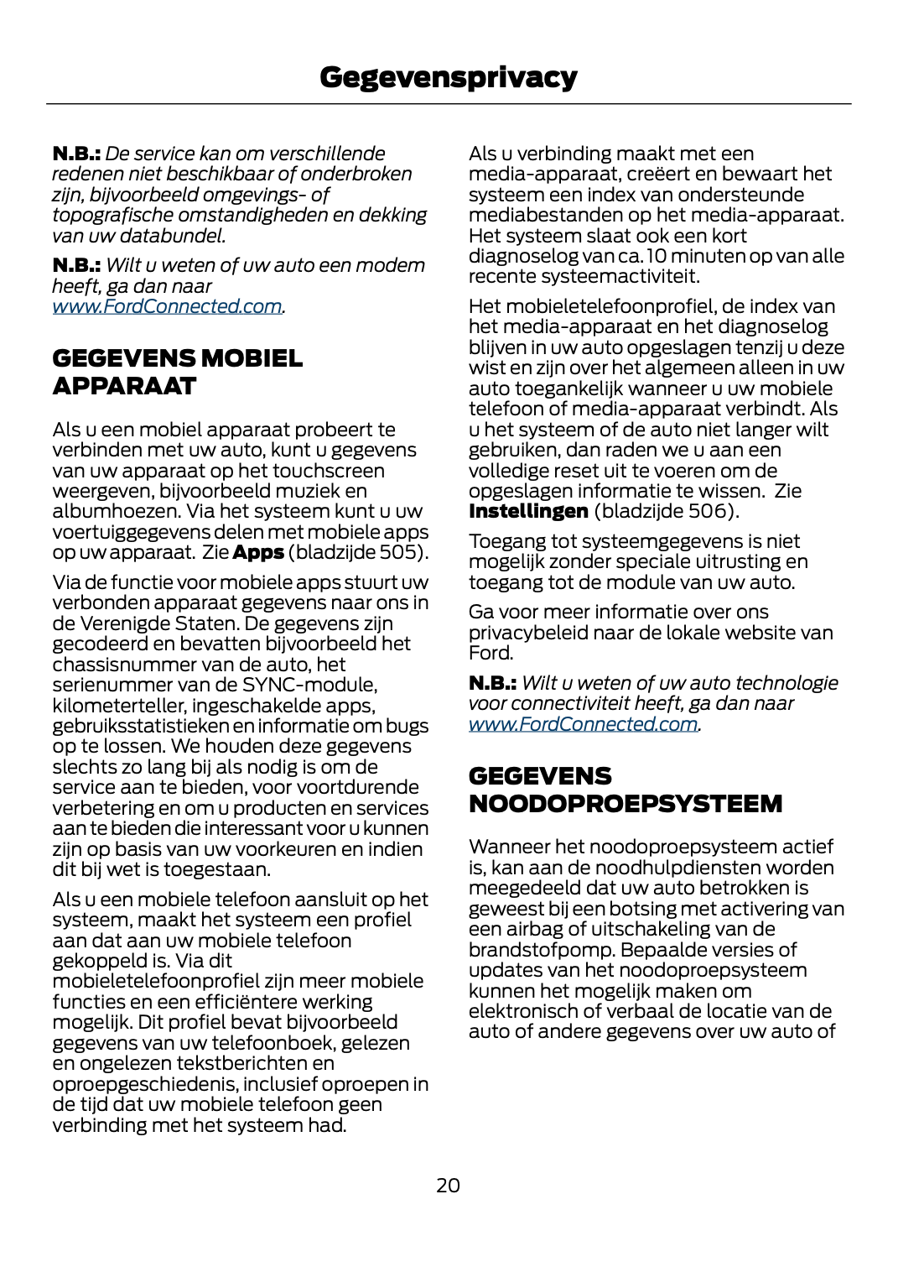 2021-2022 Ford Kuga Owner's Manual | Dutch