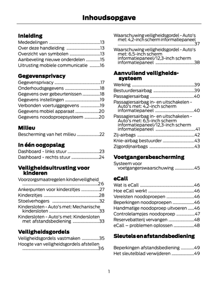 2021-2022 Ford Kuga Owner's Manual | Dutch