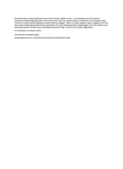 2025-2026 Ford Mustang Owner's Manual | Dutch