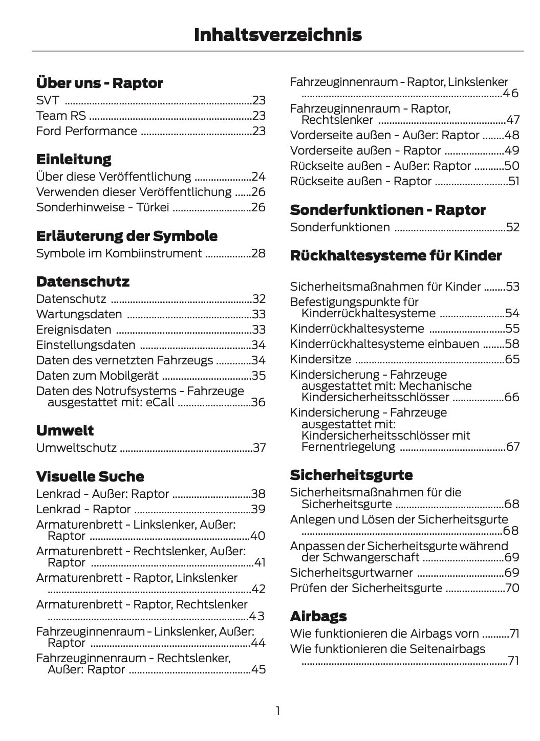 2024-2025 Ford Ranger Owner's Manual | German