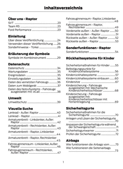 2025-2026 Ford Ranger Owner's Manual | German