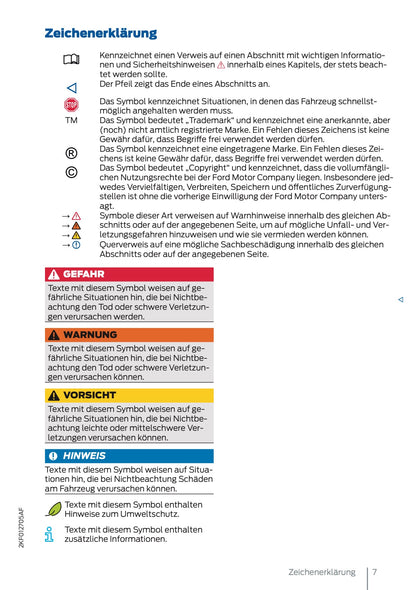 2024-2025 Ford Tourneo Connect/Transit Connect Owner's Manual | German