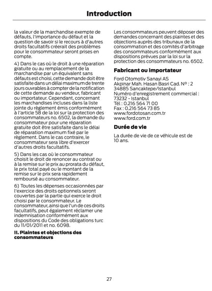 2026 Ford Tourneo Courier/Transit Courier Owner's Manual | French