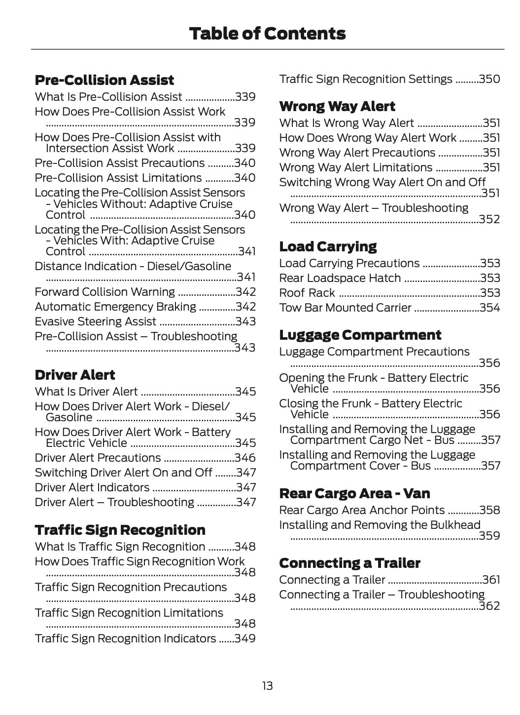 2026 Ford Tourneo Courier/Transit Courier Owner's Manual | English