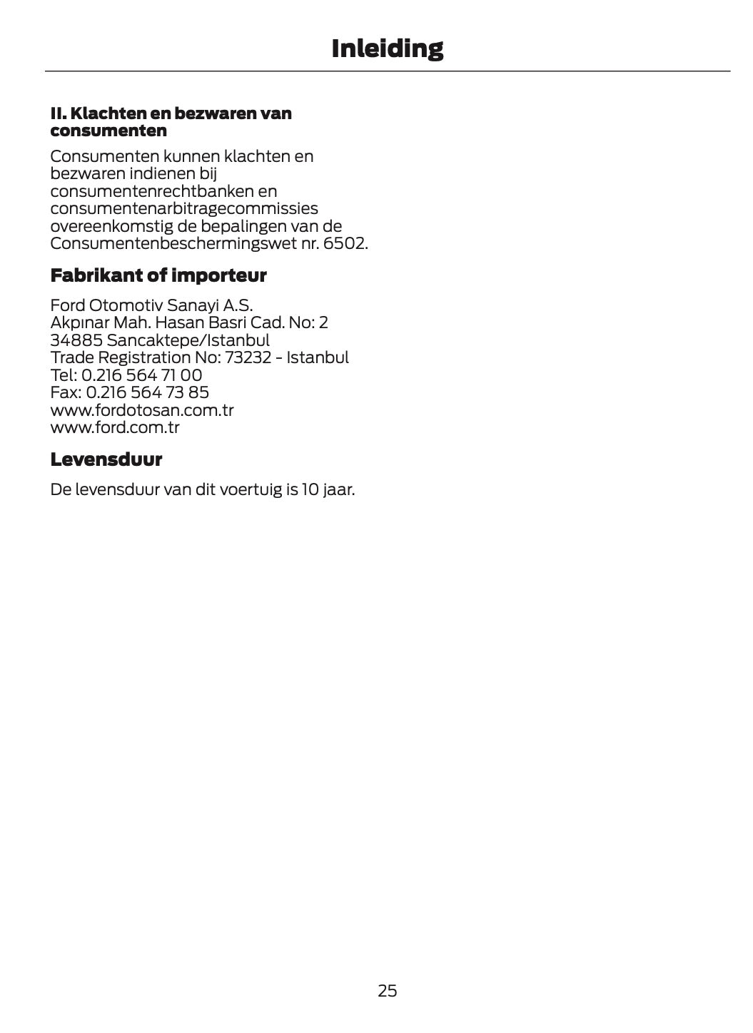 2026 Ford Tourneo Courier/Transit Courier Owner's Manual | Dutch