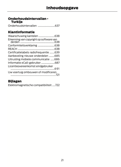 2024-2025 Ford Tourneo Custom/Transit Custom Owner's Manual | Dutch