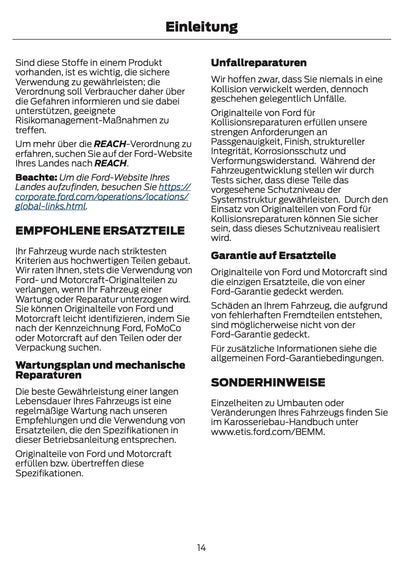 2021-2024 Ford Tourneo Custom/Transit Custom Owner's Manual | German