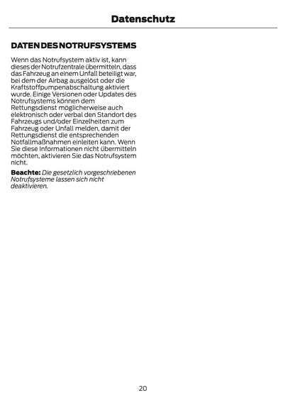 2021-2024 Ford Tourneo Custom/Transit Custom Owner's Manual | German