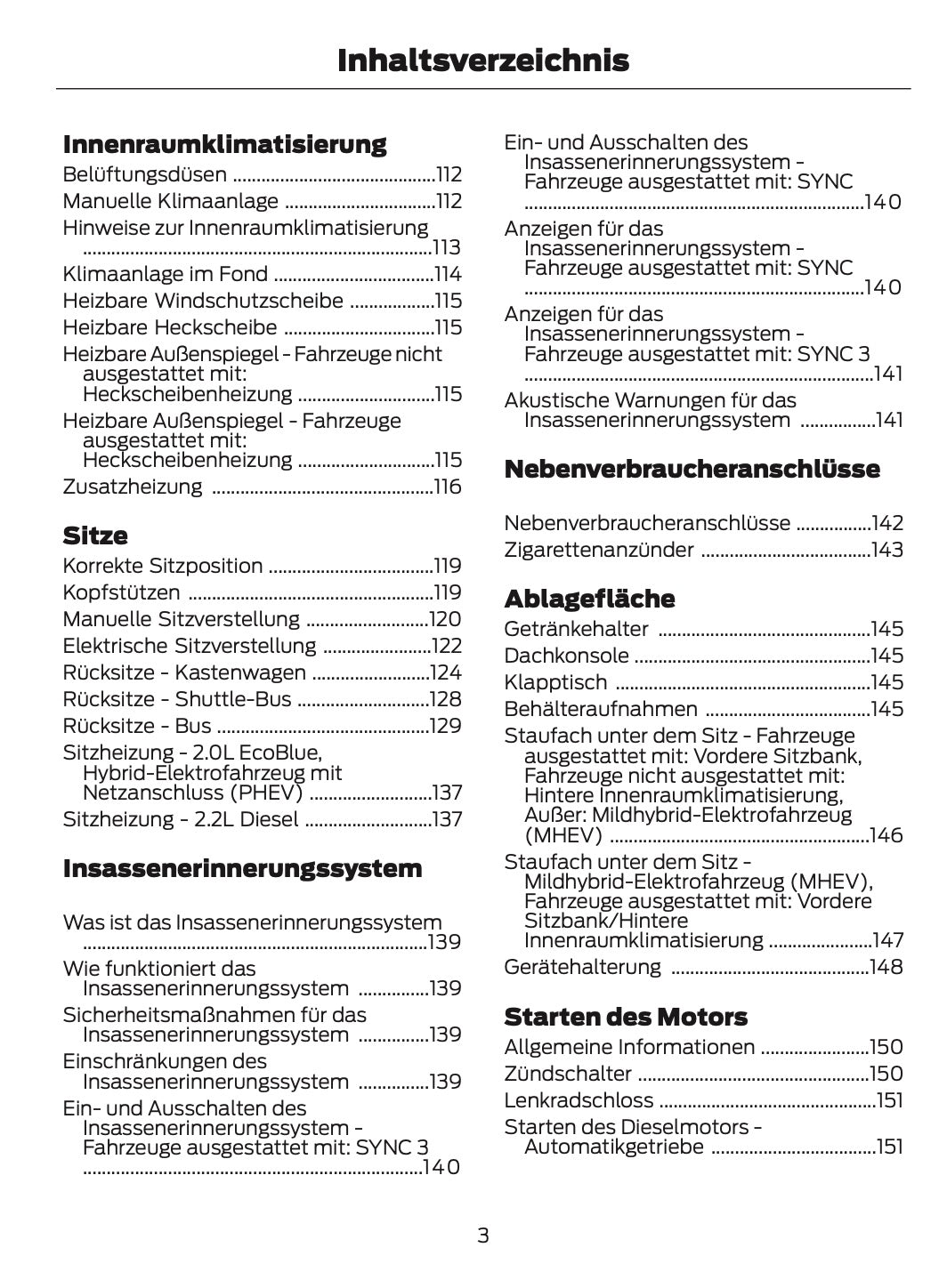 2021-2024 Ford Tourneo Custom/Transit Custom Owner's Manual | German