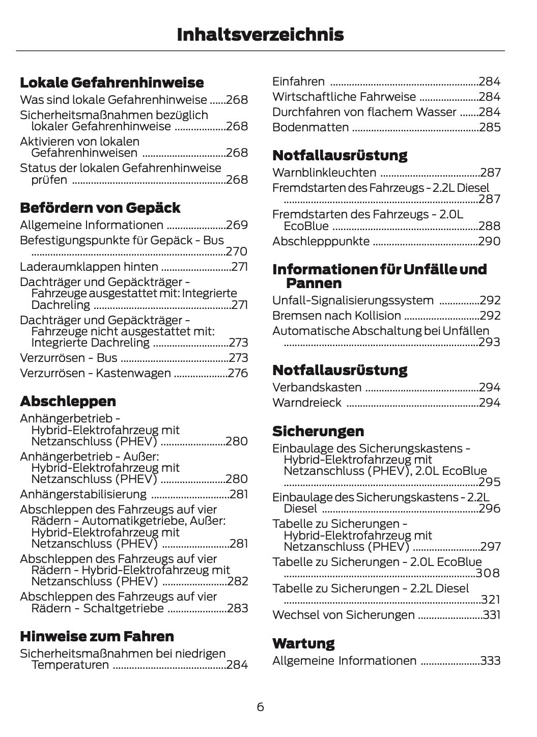 2021-2024 Ford Tourneo Custom/Transit Custom Owner's Manual | German