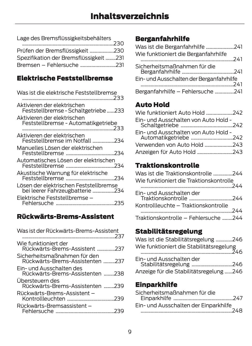 2023-2024 Ford Tourneo Custom/Transit Custom Owner's Manual | German