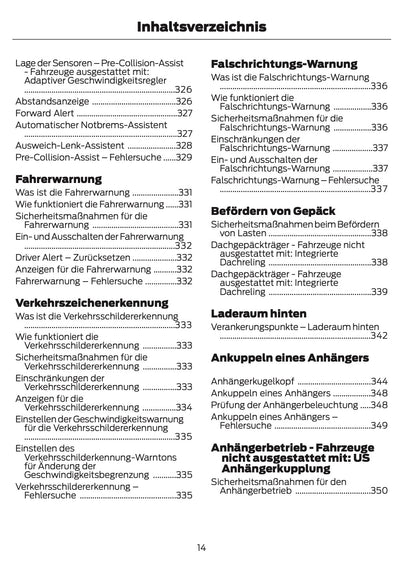 2023-2024 Ford Tourneo Custom/Transit Custom Owner's Manual | German