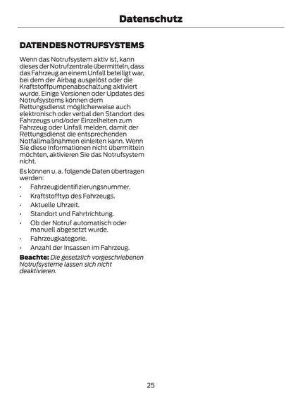 2023-2024 Ford Tourneo Custom/Transit Custom Owner's Manual | German