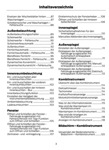 2023-2024 Ford Tourneo Custom/Transit Custom Owner's Manual | German