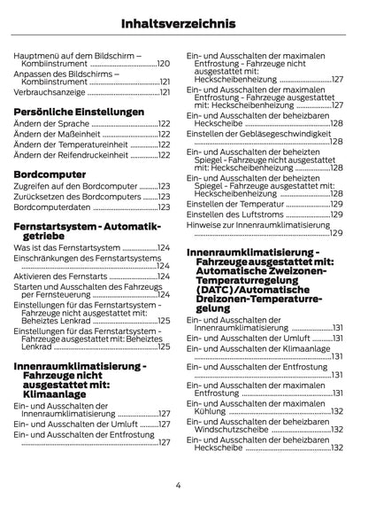 2023-2024 Ford Tourneo Custom/Transit Custom Owner's Manual | German