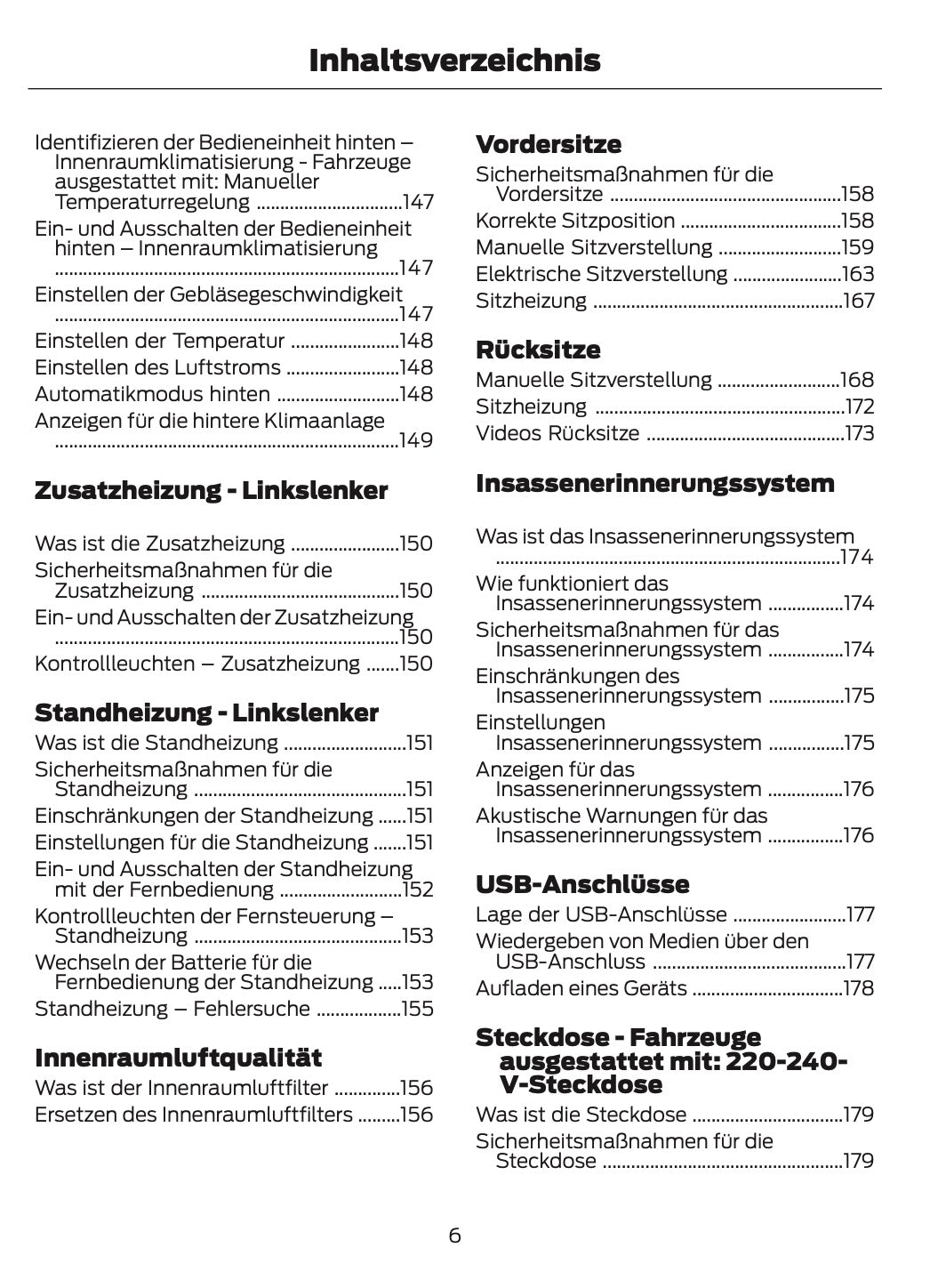 2023-2024 Ford Tourneo Custom/Transit Custom Owner's Manual | German