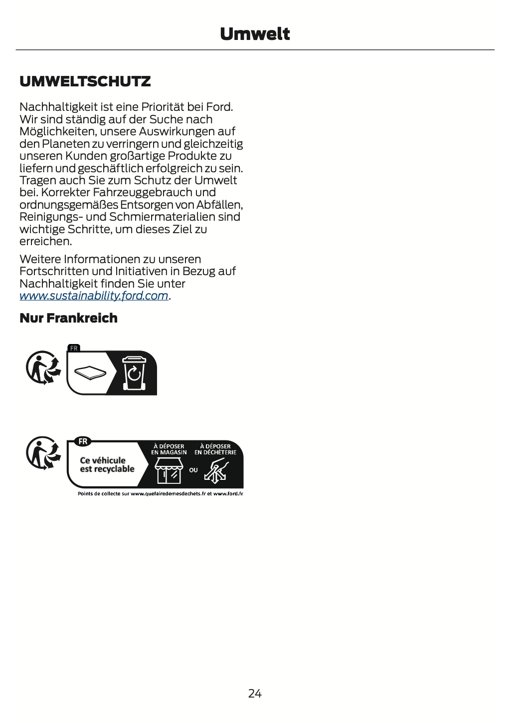 2024 Ford Tourneo Courier/Transit Courier Owner's Manual | German