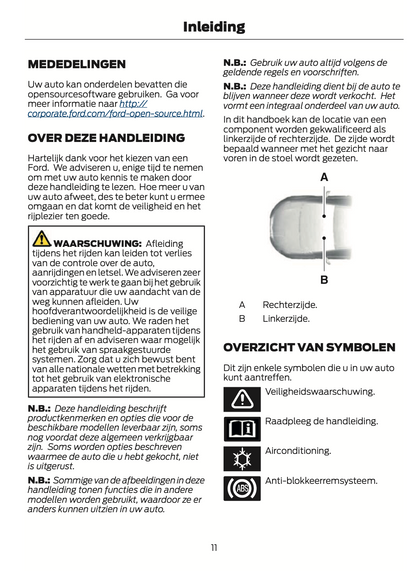 2021-2024 Ford Tourneo Custom/Transit Custom Owner's Manual | Dutch