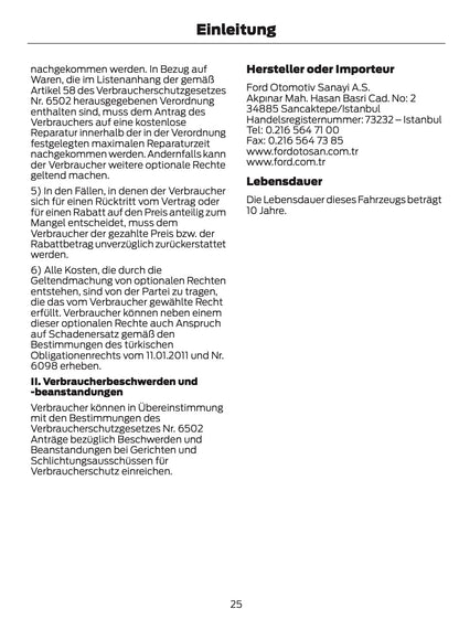 2026 Ford Transit Owner's Manual | German