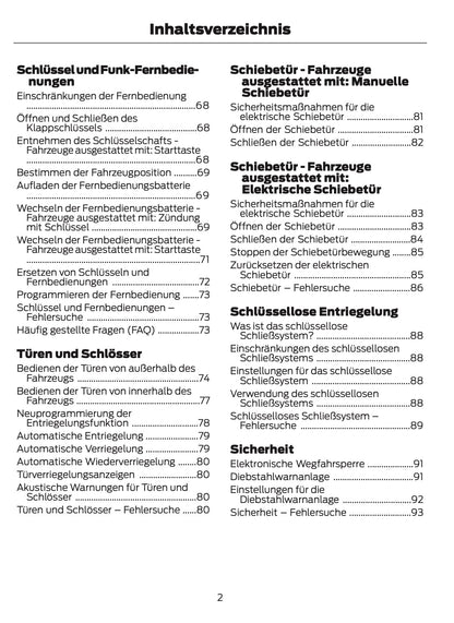 2026 Ford Transit Owner's Manual | German