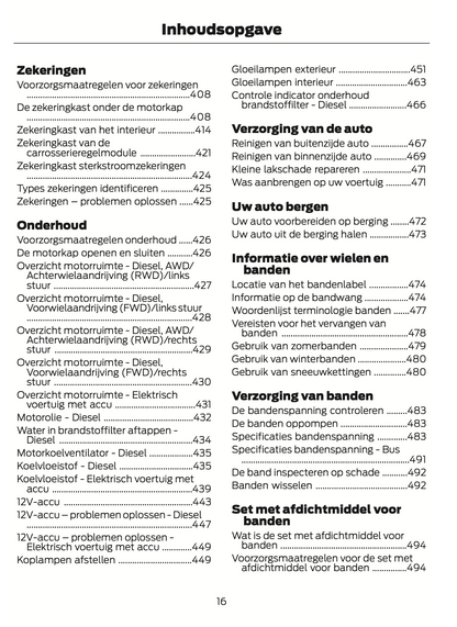 2024-2025 Ford Transit Owner's Manual | Dutch