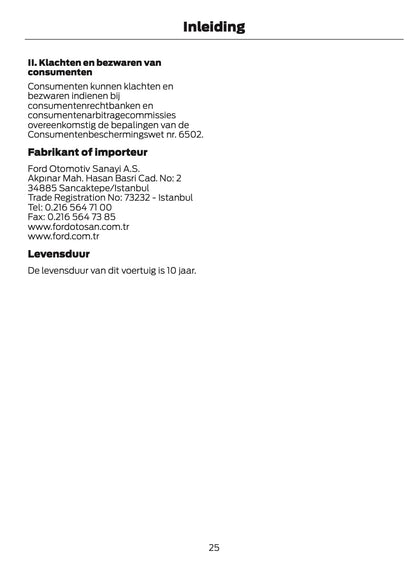 2026 Ford Transit Owner's Manual | Dutch