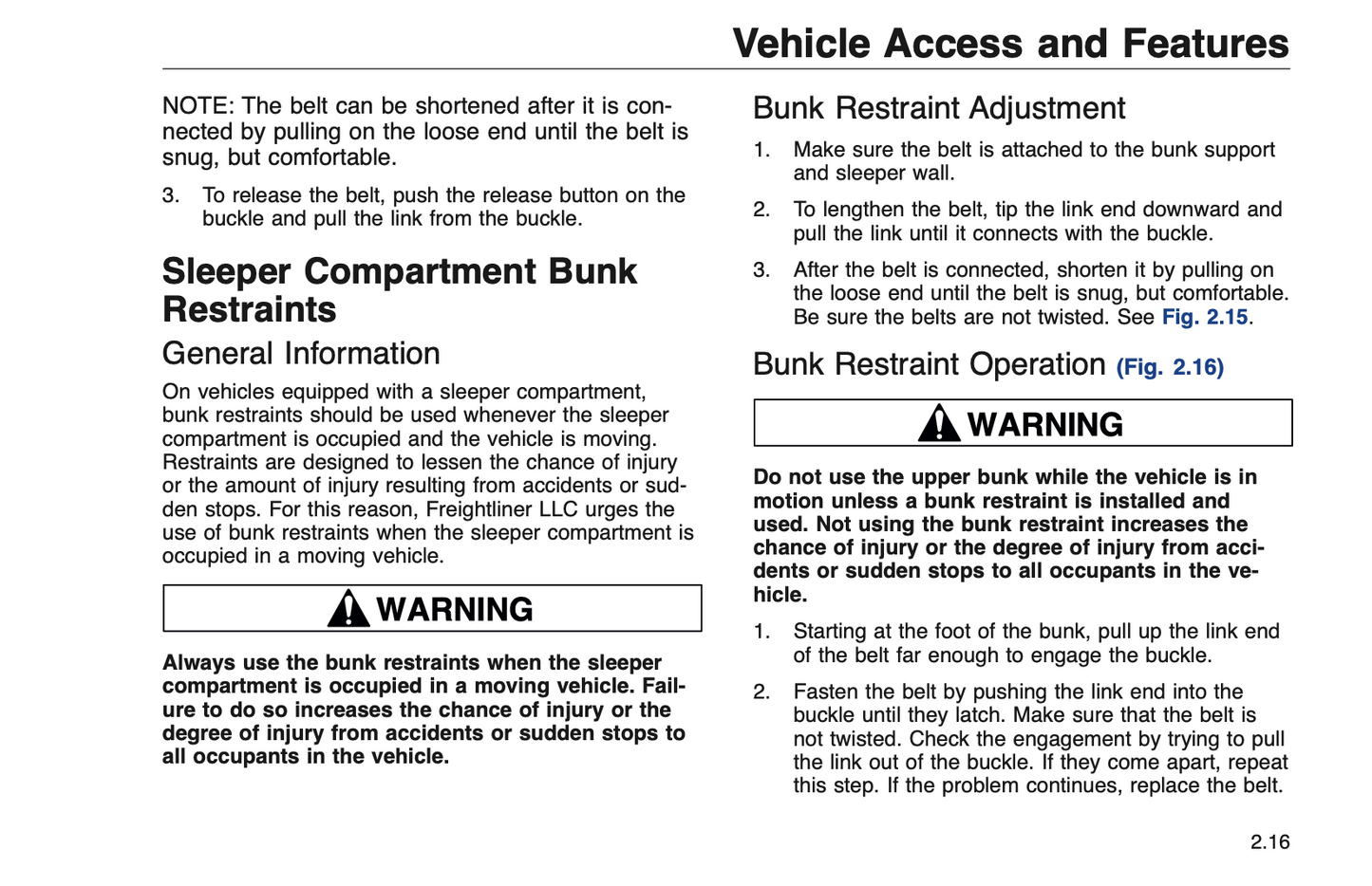 1998 Freightliner Business Class Trucks Owner's Manual | English