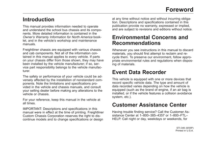 Freightliner School Bus Chassis Owner's Manual | English