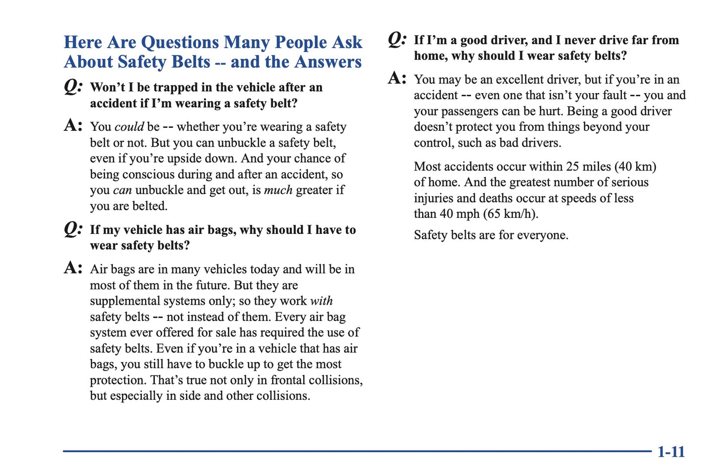 2001 GMC C Series Owner's Manual | English US