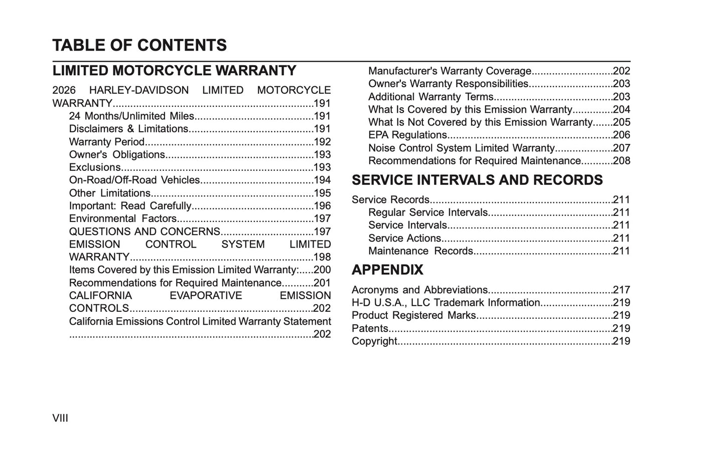 2026 Harley-Davidson Softail Owner's Manual | English US