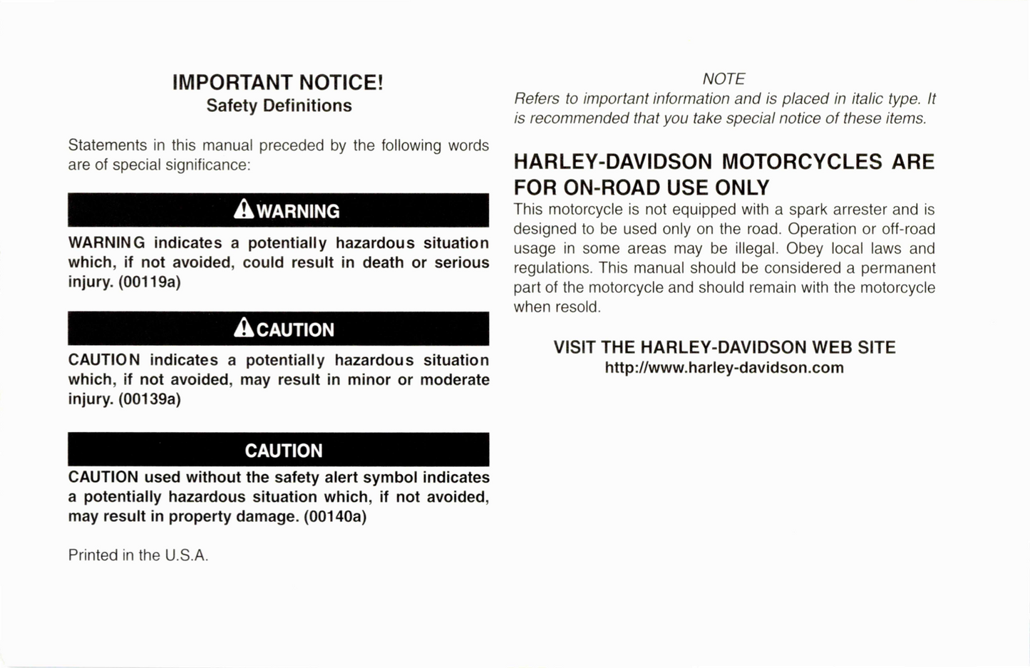 2008 Harley-Davidson Sportster Owner's Manual | English