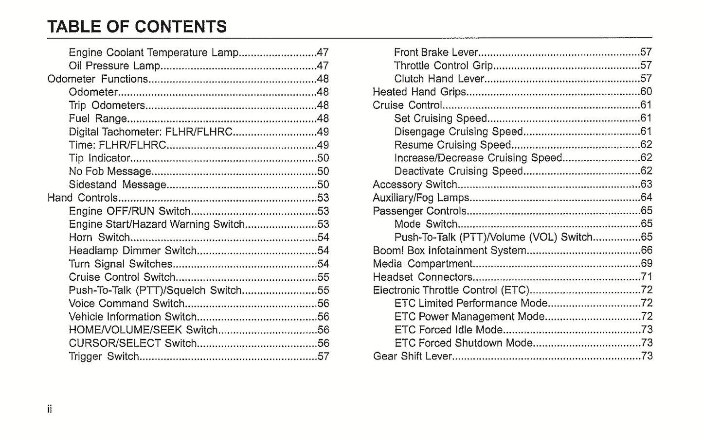 2014 Harley-Davidson Touring Models Owner's Manual | English