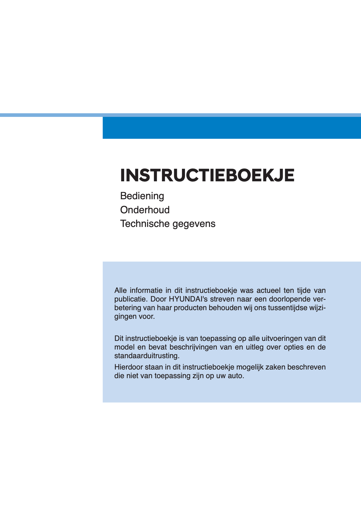 2023-2024 Hyundai i10 Owner's Manual | Dutch