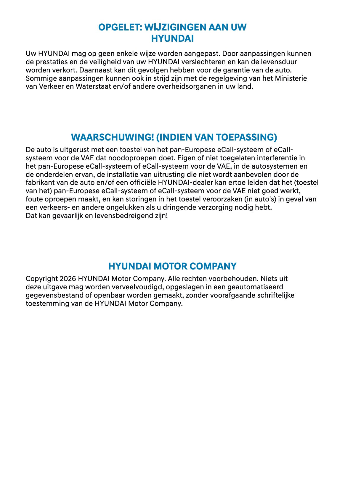 2026 Hyundai Ioniq 6 Owner's Manual | Dutch