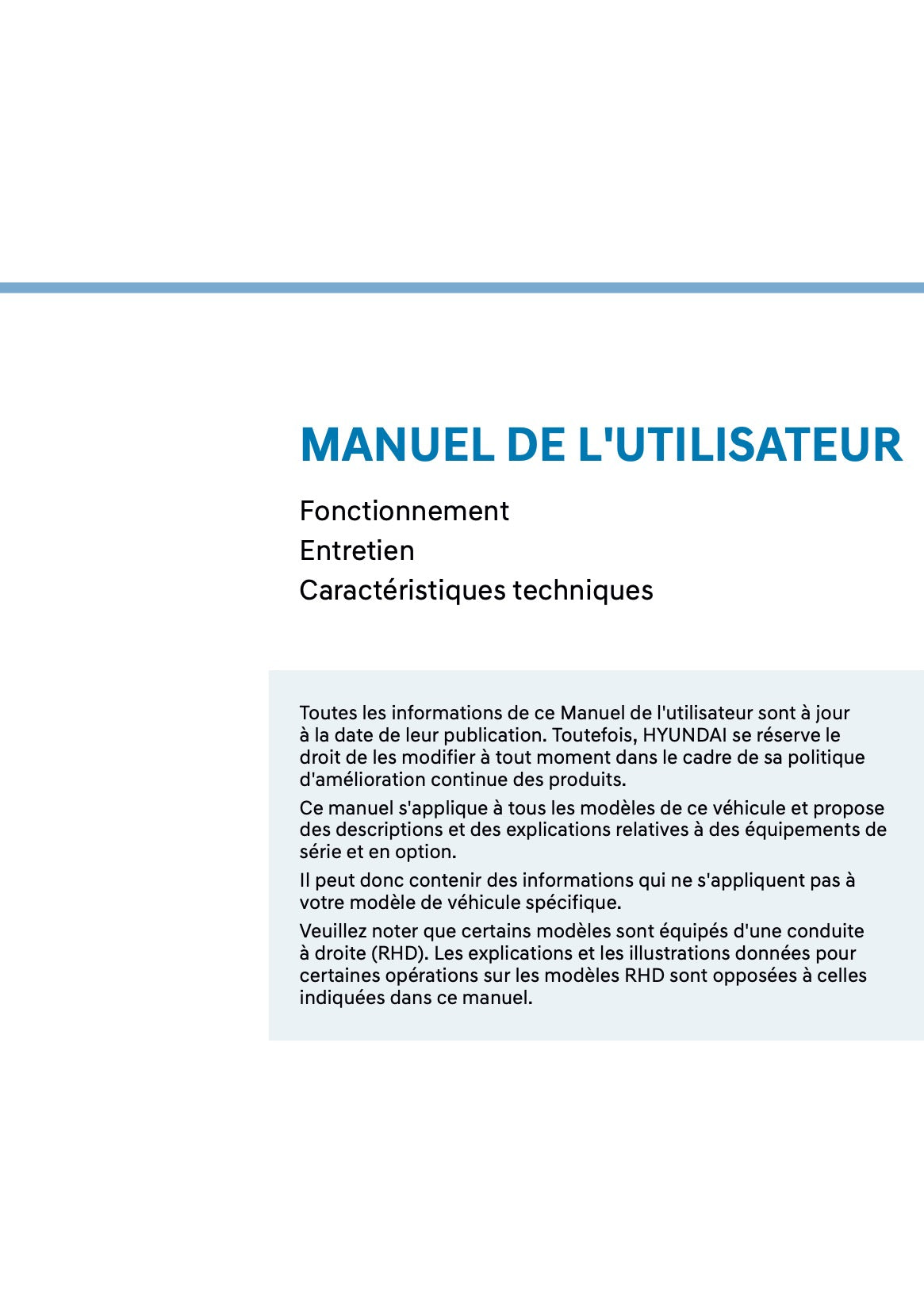 2026 Hyundai Nexo Manuel du propriétaire | Français