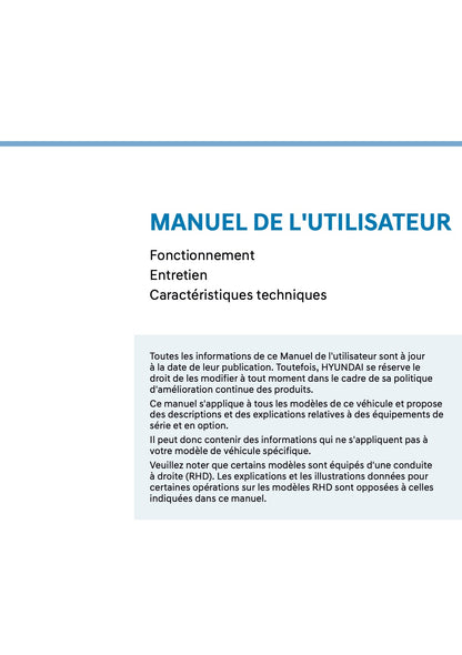 2026 Hyundai Nexo Manuel du propriétaire | Français