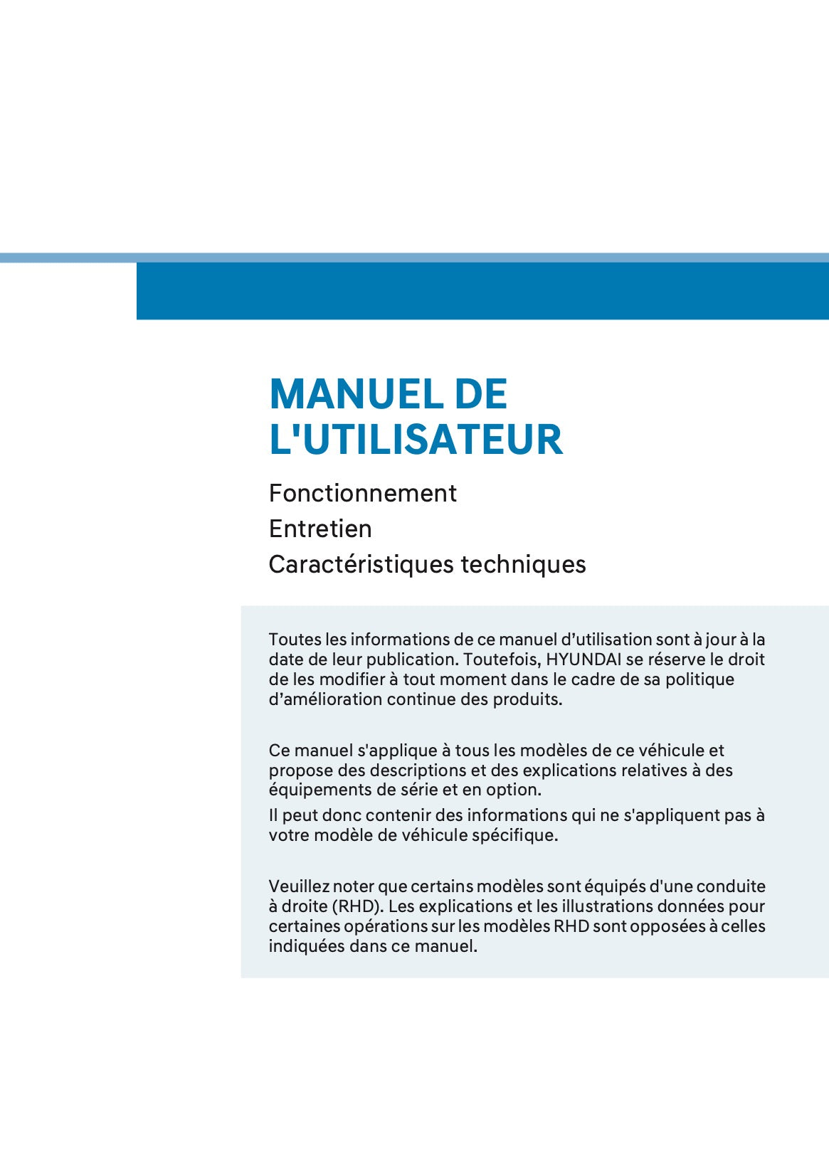 2025-2026 Hyundai Tucson Owner's Manual | French