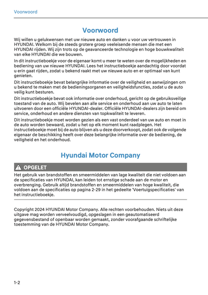 2024-2025 Hyundai Tucson Owner's Manual | Dutch