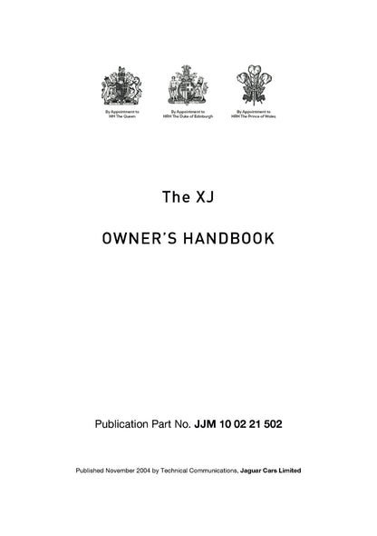 2005 Jaguar XJ Owner's Manual | English US