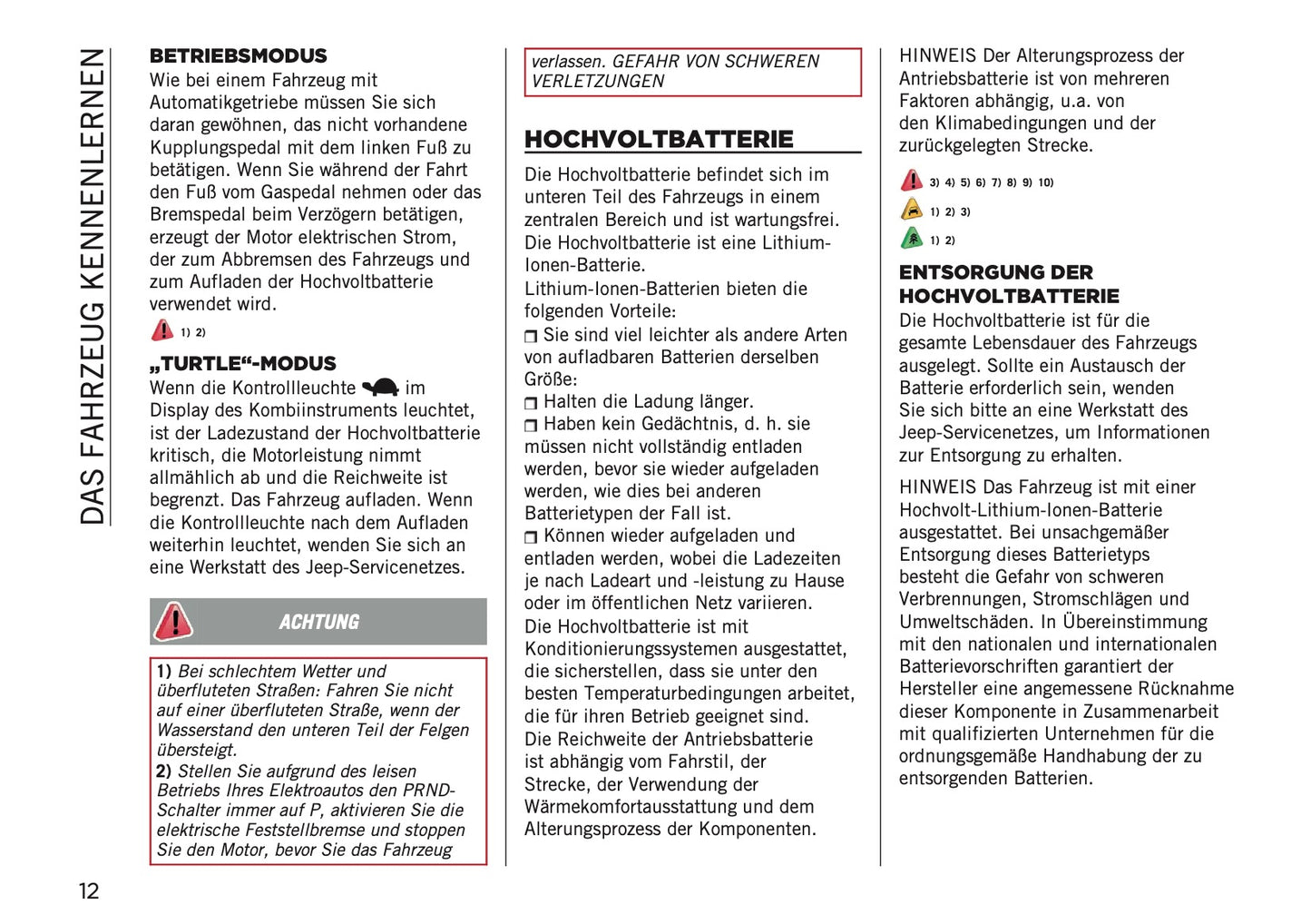 2025 Jeep Avenger Owner's Manual | German