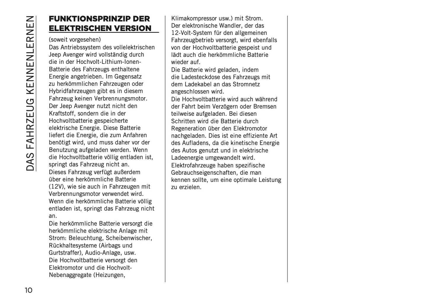 2025-2026 Jeep Avenger Owner's Manual | German