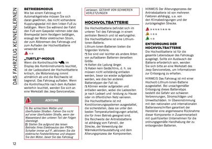 2025-2026 Jeep Avenger Owner's Manual | German