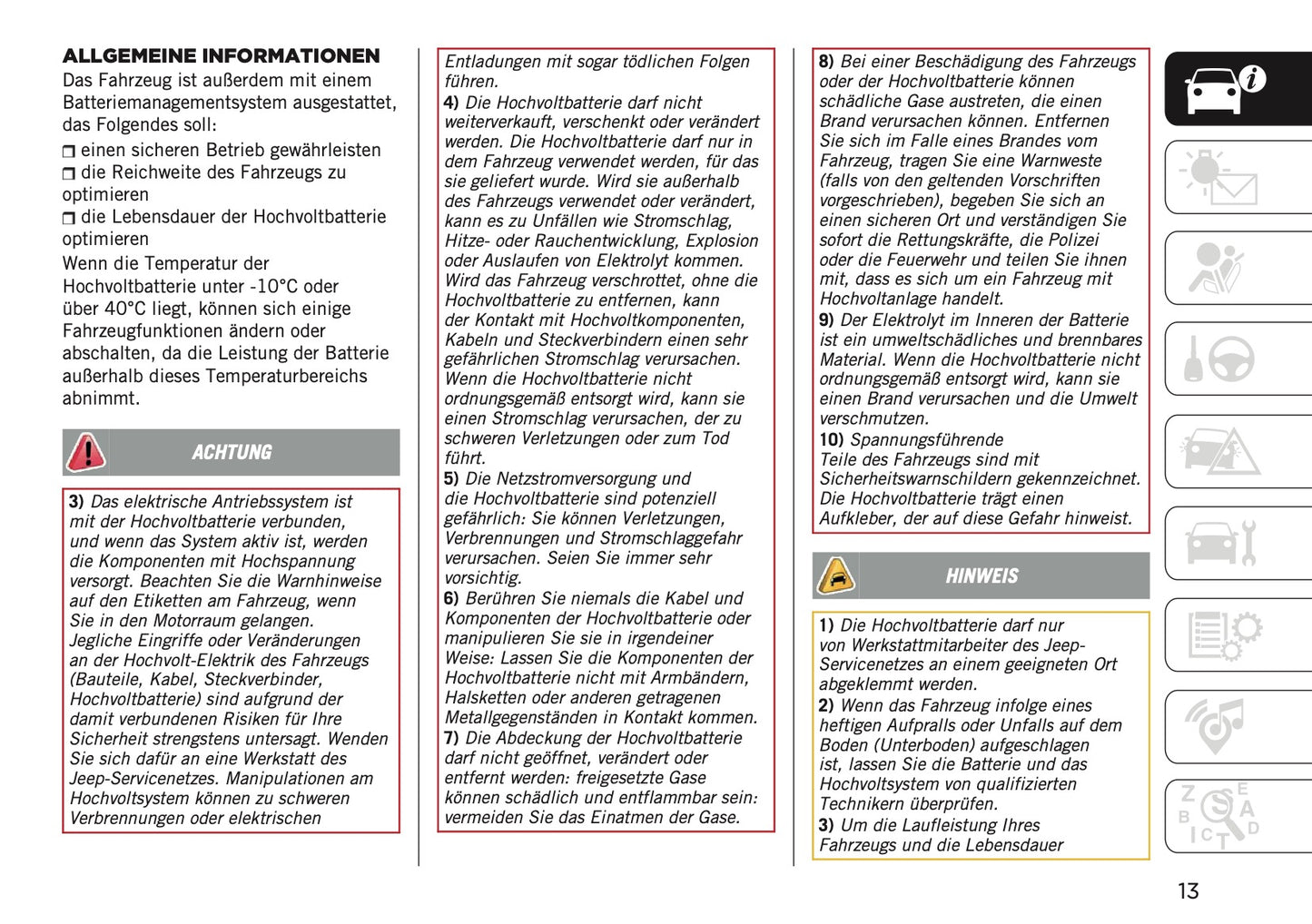 2025-2026 Jeep Avenger Owner's Manual | German