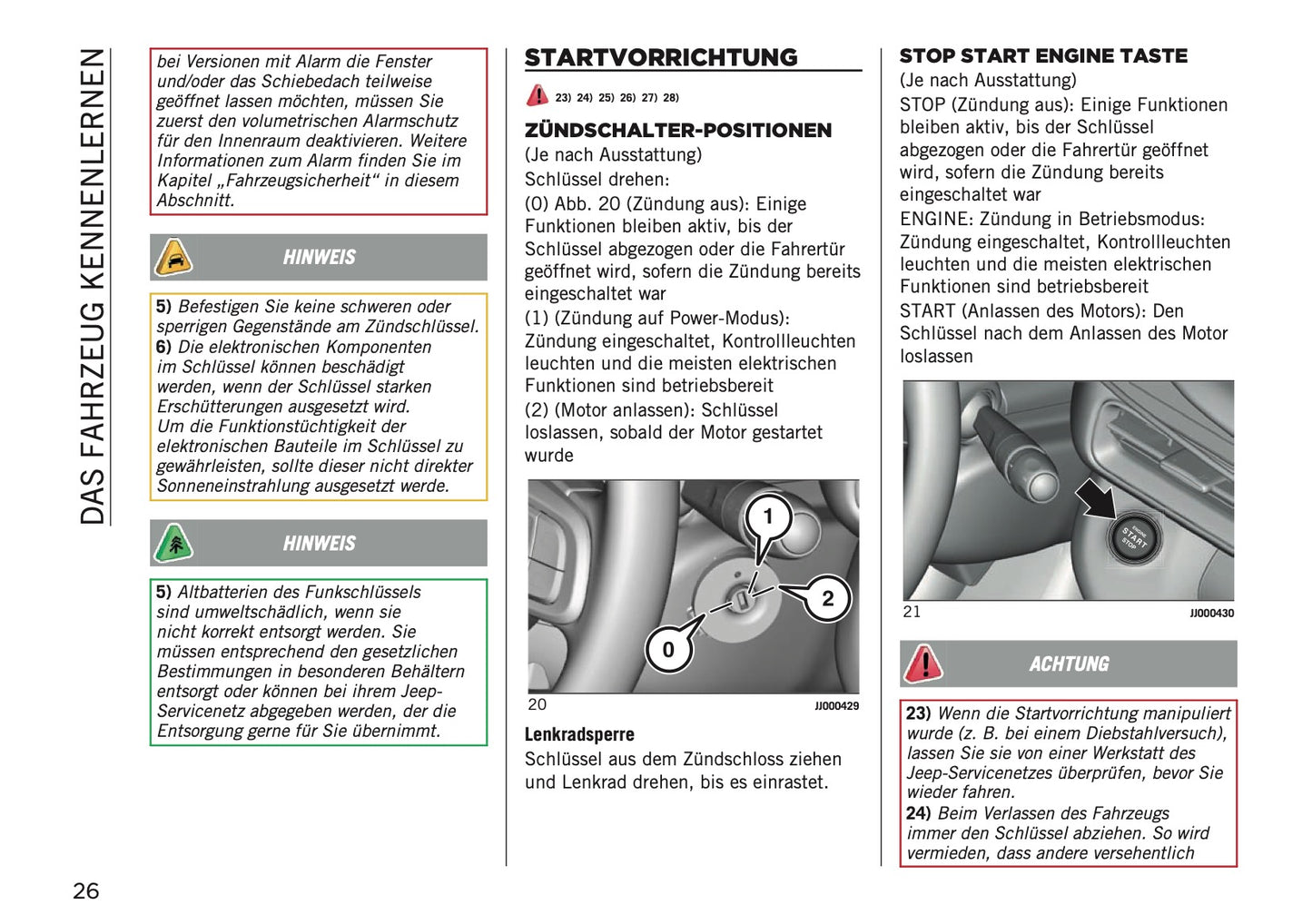 2025-2026 Jeep Avenger Owner's Manual | German