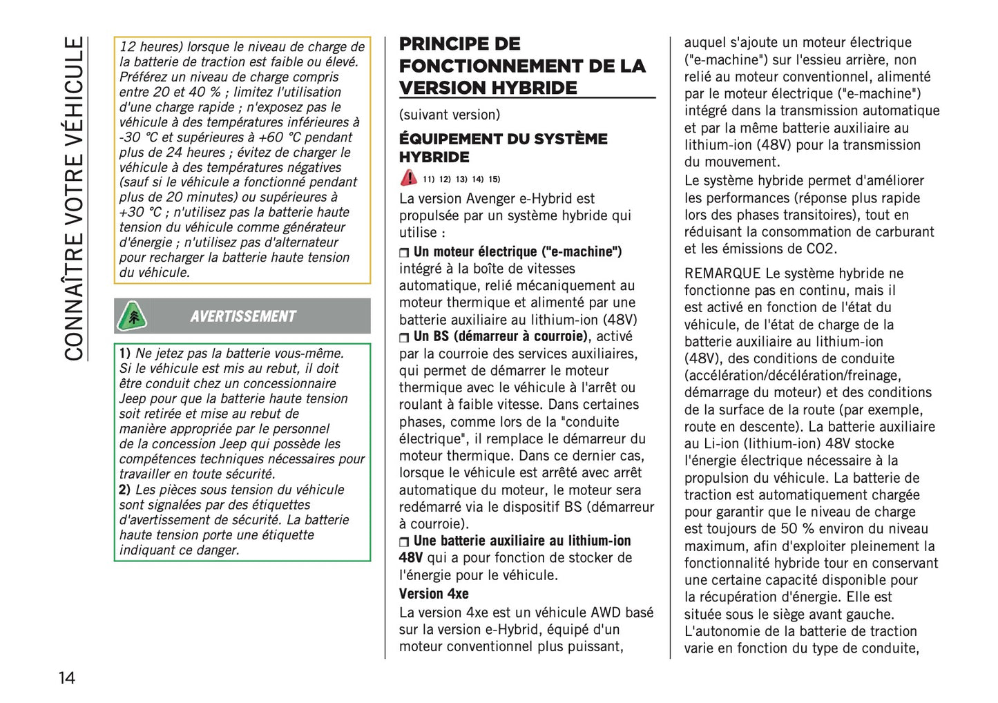 2025-2026 Jeep Avenger Manuel du propriétaire | Français